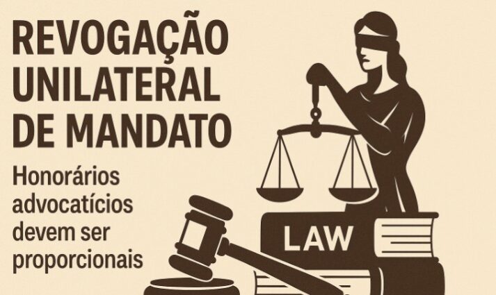 Balança em equilíbrio representando a proporcionalidade na remuneração de honorários advocatícios após revogação unilateral de mandato