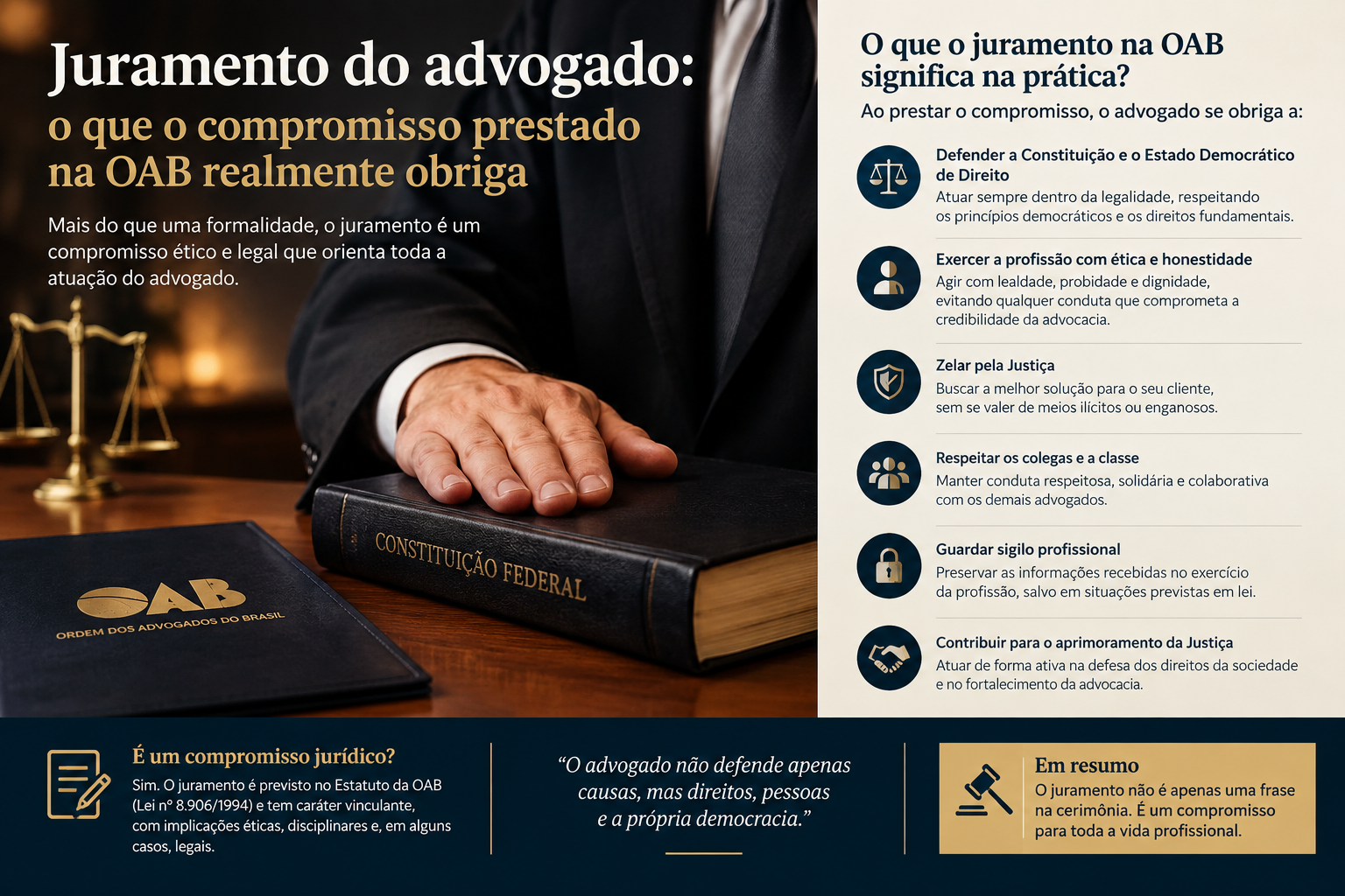 O art. 20 do Regulamento Geral converte uma promessa solene em deveres exigíveis, com reflexo disciplinar, civil e processual